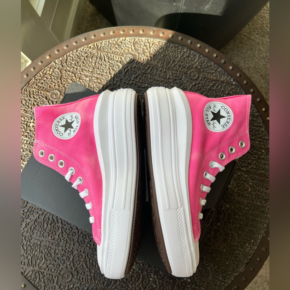 CONVERSE ALL STAR CHUCK TAYLOR MOVE PLATFORM SNEAKERS FUCHSIA CHAOS 5.5 7.5 - Picture 7 of 11